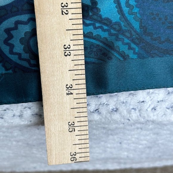 Adrienne Vittadini Scarf Womens Square 34" Brown Blue Floral Flowers Silk Vintag - Picture 11 of 11